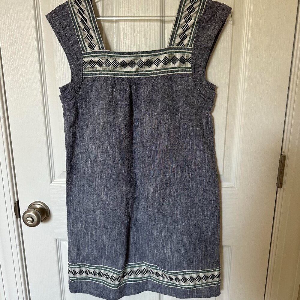 Faherty Hailee Sleeveless Boho Tribal Embroidered Mini Dress Organic Cotton - XS - Picture 4 of 5